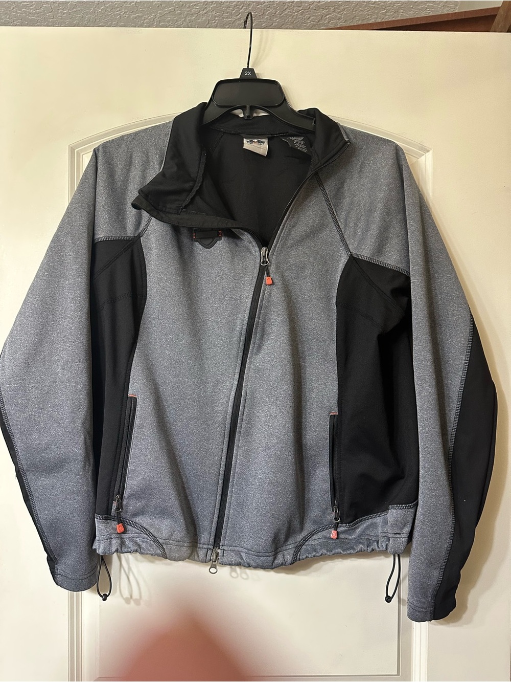Harley-Davidson Gray and Black Performance Softshell Jacket with Orange Accents